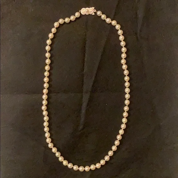 AUTH 1980s MIKIMOTO AKOYA CULTURED PEARL NECKLACE LANE CRAWFORD NECKLACE - Picture 5 of 17